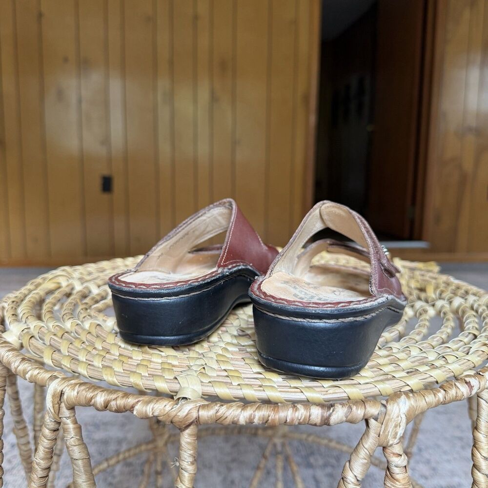$245 Finn Comfort Brown Leather Jamaica Slip On Sandals Flats Germany Sz 36 US 6 - Picture 3 of 14